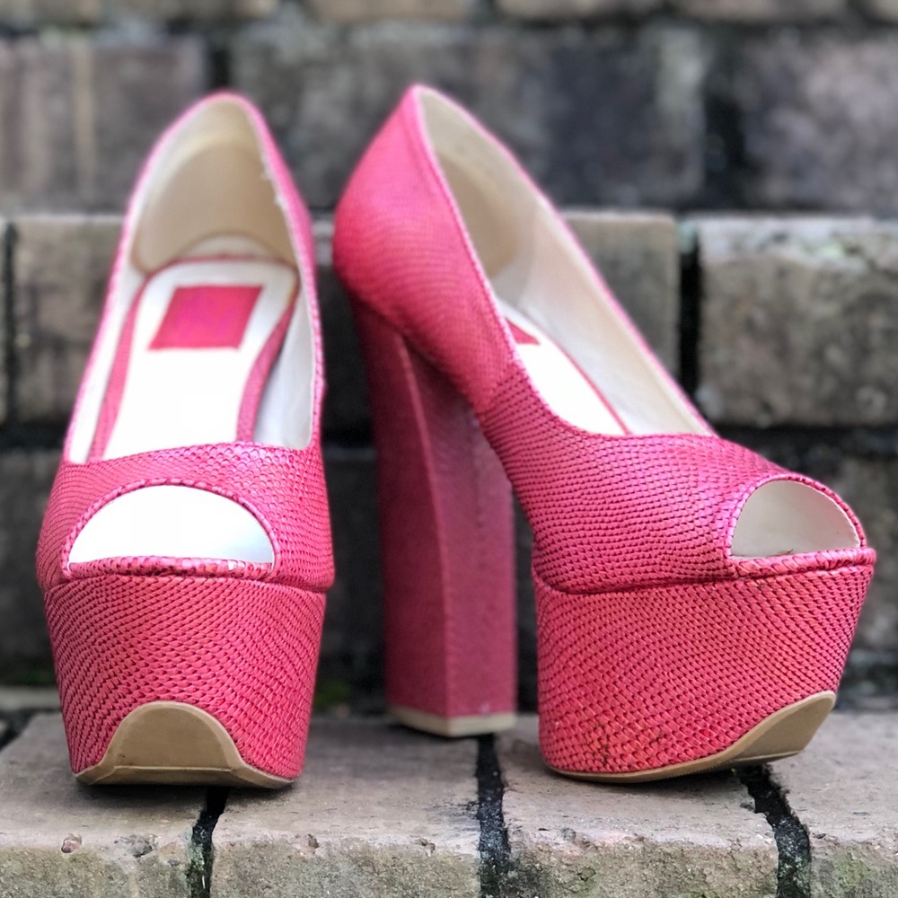 Fahrenheit Red Platform Heels